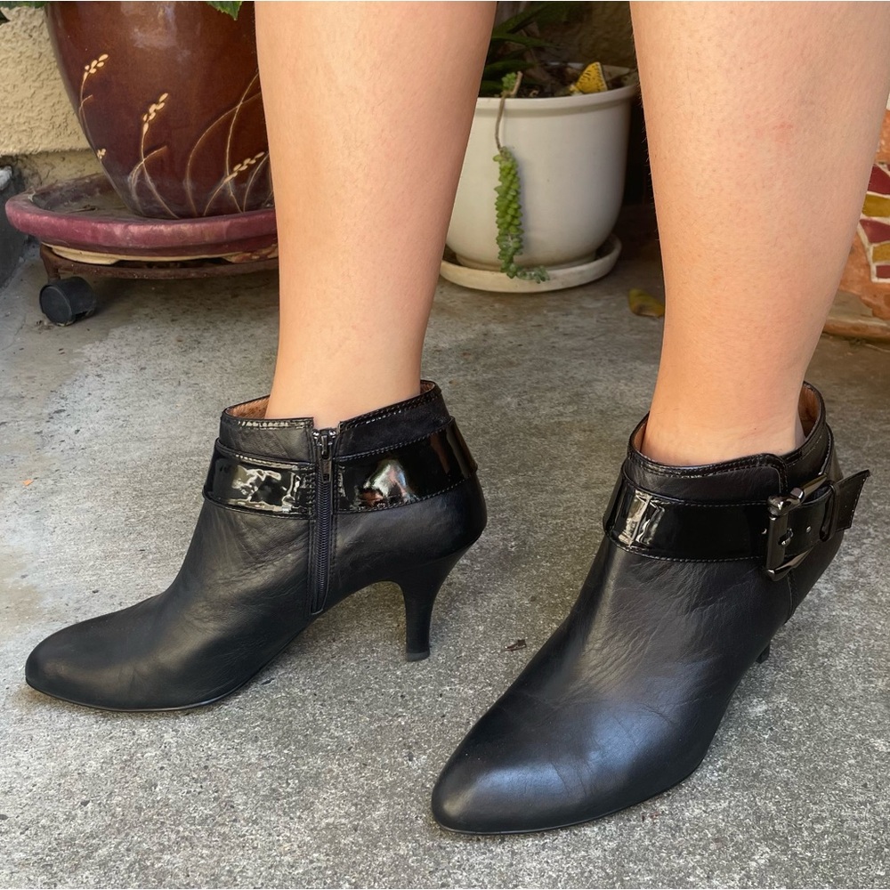 Sofft Black Ankle Booties with Buckle Details